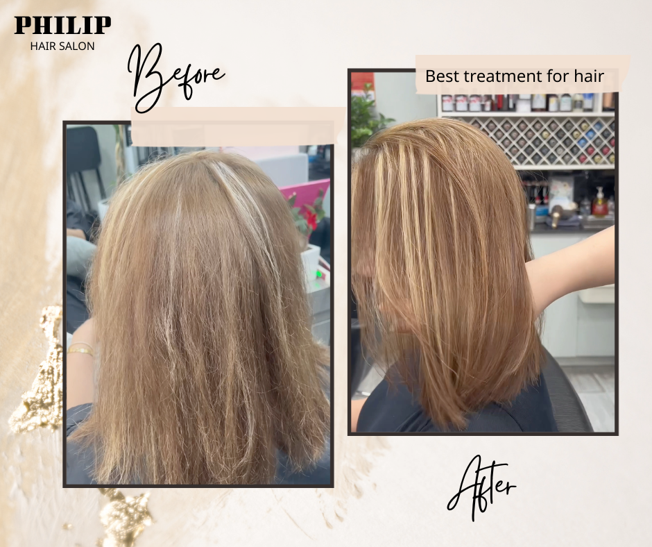 nhuộm màu sáng cho tóc hư tổn Quận 3 tại Salon Philip