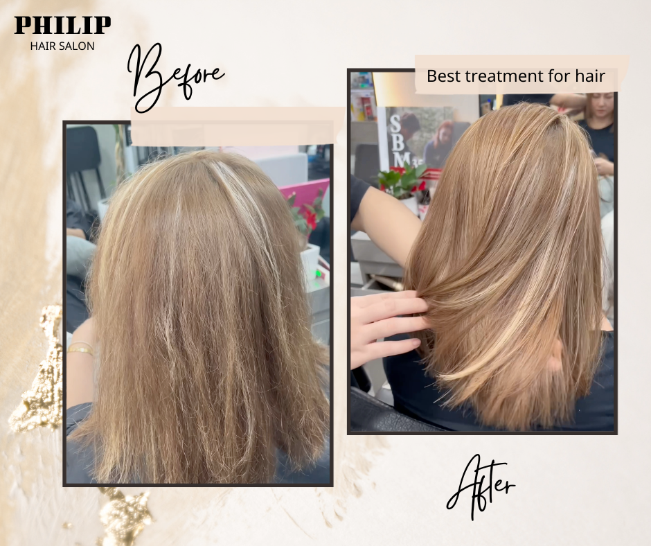 nhuộm màu sáng cho tóc hư tổn Quận 3 tại Salon Philip